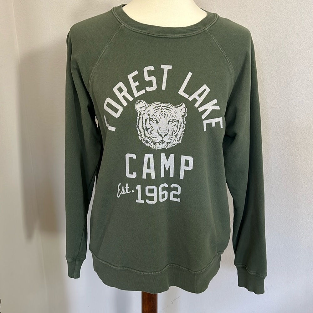 Original Retro Brand Green Forest Lake Camp Sweatshirt